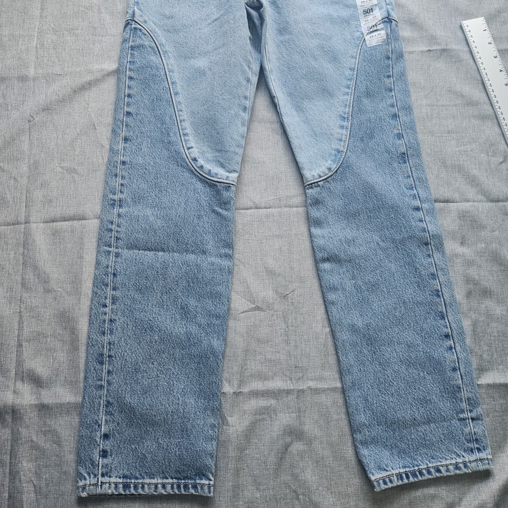 Levi's 501 Premium Original Chaps Jeans Womens 25x30 Button Fly High Rise - Picture 4 of 16